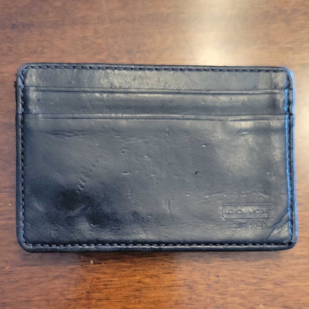 Coach Black Leather Card Holder